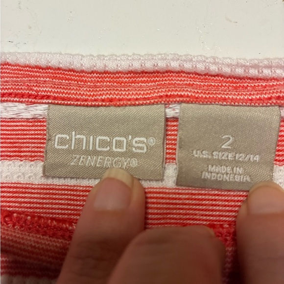 Chico’s Zenergy Stripe Shirt, Size Large, Cotton Blend, Excellent Used Condition - Picture 2 of 7